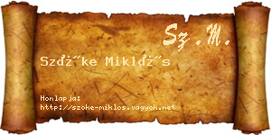 Szőke Miklós névjegykártya