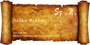 Szőke Miklós névjegykártya