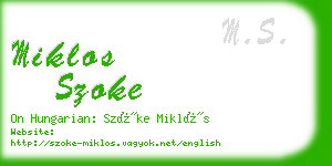 miklos szoke business card